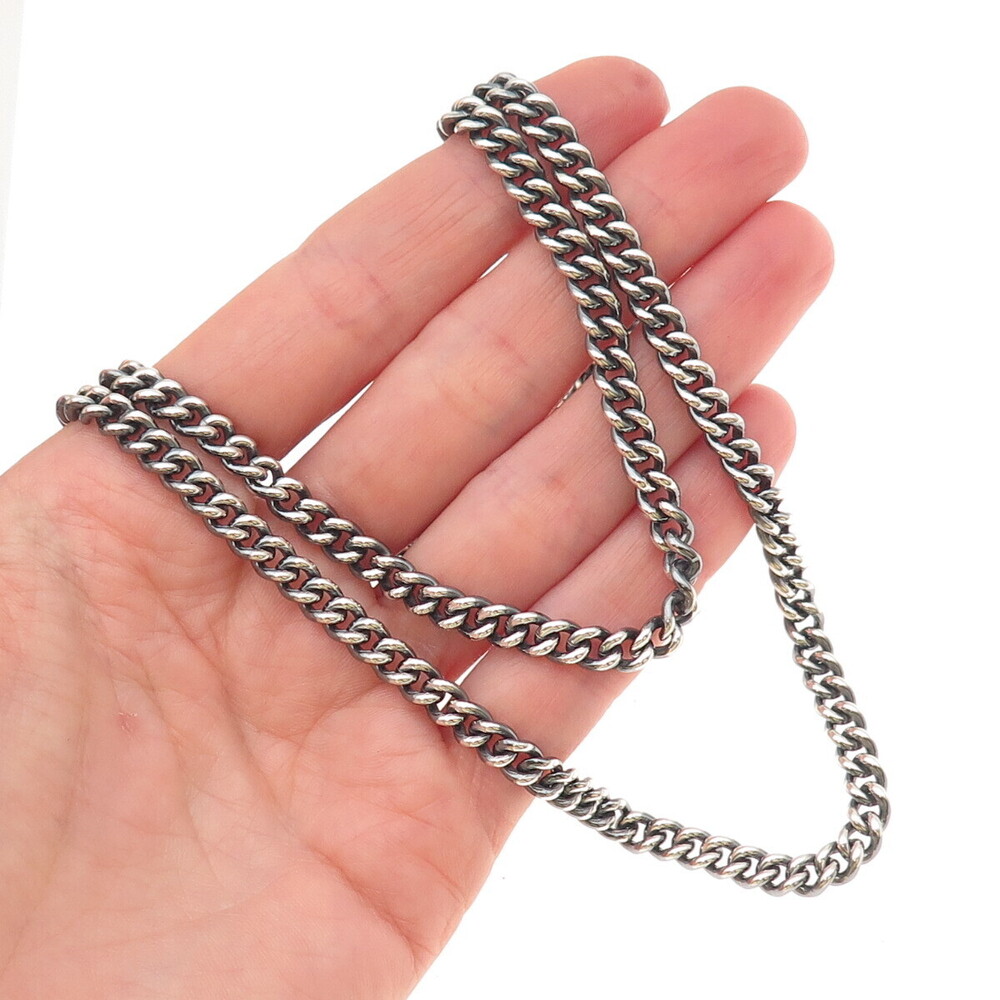 Scott Kay 925 Sterling Silver Vintage Cuban Double Chain Necklace 20"